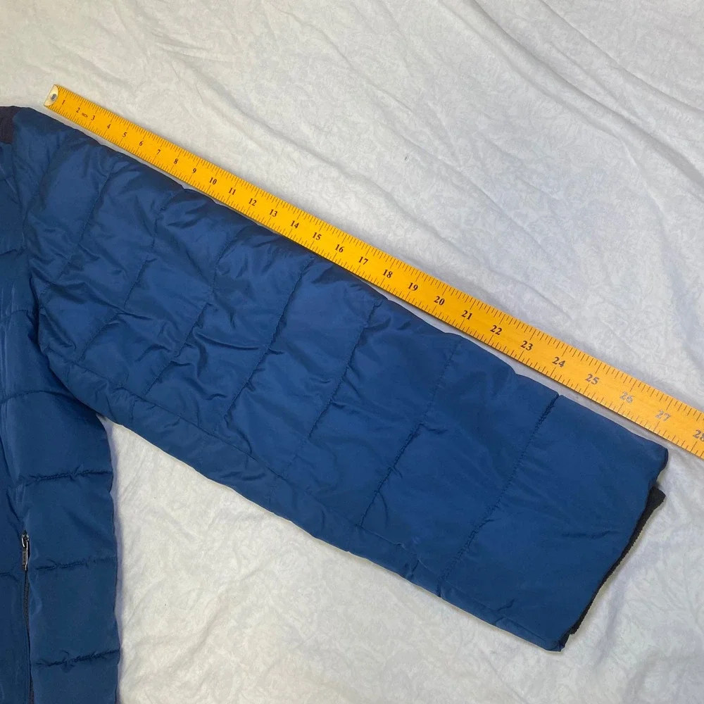 Weatherproof Mens XXL Blue Puffer Jacket Insulated Full Zip Fleece Collar Winter